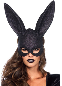 Mask Rabbit Glitter Blk For Adults
