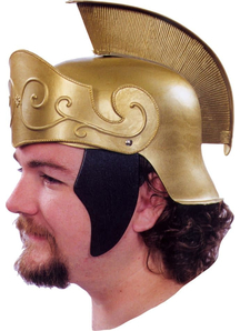 Roman Helmet Gold W Gold Crest For Adults