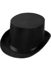 Top Hat Satin Black For Adults