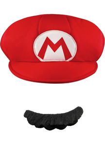Mario Hat And Moustache For Adults