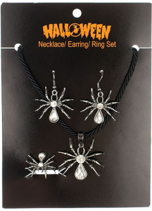 Spider Set Earrings Necklace Ring