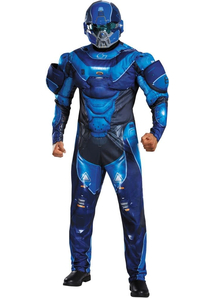 Spartan Halo Costume Blue For Adults