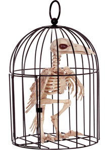 Skeleton Crow in Cage