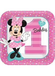 Minnie 1St Square Plate 9In