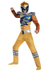 Boys Gold Ranger Dino Muscle Costume - Power Rangers