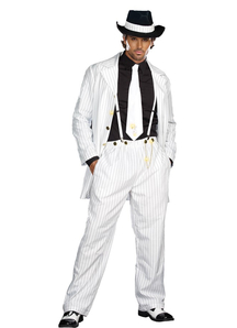 White Gangster Suit Adult