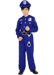 Blue Police Officer Child Costune