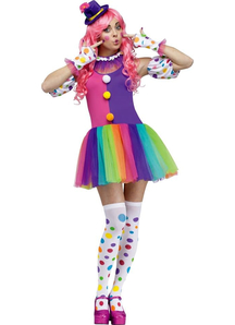 Rainbow Clown Adult Costume