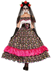 Spanish Girl Day Of The Dead Adult Costume