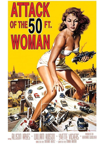 50 Ft Woman Movie Poster Cling. Walls, Doors, Windows Decorations.