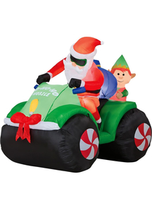Airblown Santa With Elf