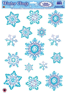 Cristal Snowflake Clings. Christmas Decorations.