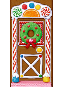 Gingerbread Door Cover. Holiday Decorations.