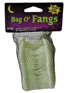Glowing Fangs In A Mesh Bag
