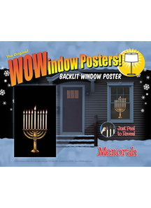 Window Poster With Menorah