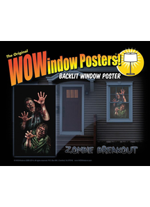 Zombie Breakout Window Poster. Walls, Doors, Windows Decorations.