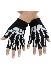 Bone Fingerless Gloves Bk/Pk