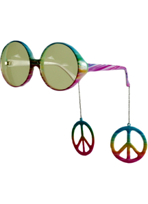 Glasses Peace Danglers Multi