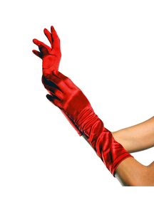 Gloves Elbow Length Red