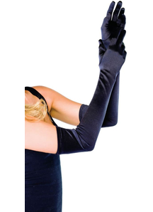 Gloves Satin Long Black