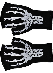 Gloves Short Fingerless W Skel