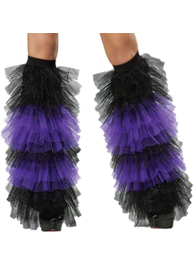 Boot Covers Tulle Ruffle Bk Pr