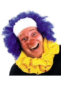 Clown Bald Curly Blue Wig For Adults
