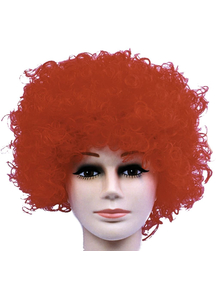 Curly Clown Red Budget Wig For Adults