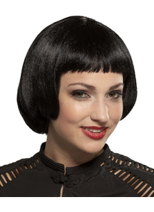 Flapper Sassy Black Wig For Adults
