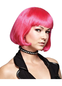 Hot Pink Bob Wig For Adults