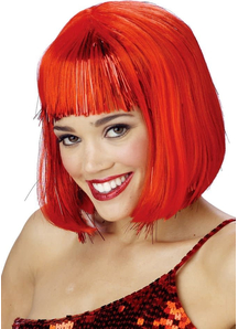 Red Shimmering Bob Wig For Women