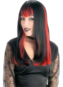 Widow Wig Black And Red