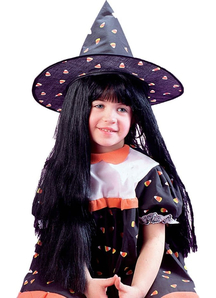 Wig Child Witch Black For Halloween
