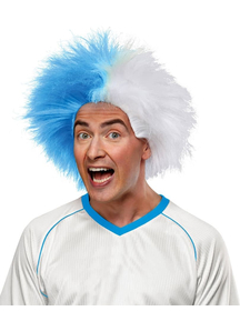 Wig For Sports Fun Light Blue Whit