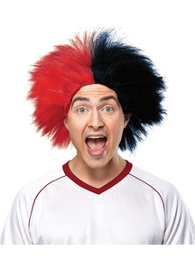 Wig For Sports Fun Red Black