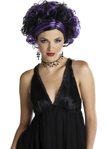 Wig For Wicked Widow Black/Purple
