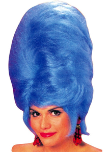 Beehive Blue Wig For Adults