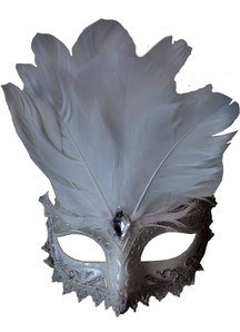 Carnivale Eye Mask White Silve For Masquerade