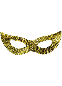 Cat Mask Sequin Gold For Adults