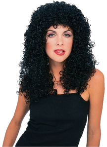 Curly Long Black Wig For Adults