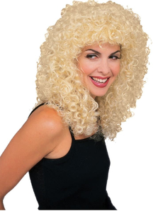 Curly Long Blonde Wig For Adults