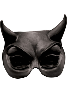 Devil Black Latex Half Mask For Halloween