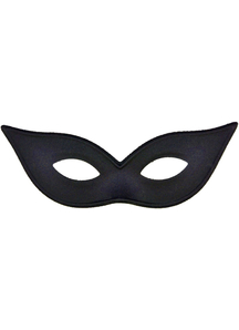 Harlequin Mask Satin Black For Adults