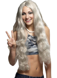 Hippie Gray Wig For Women