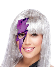 Lightning Bolt Mask - Purple For Adults
