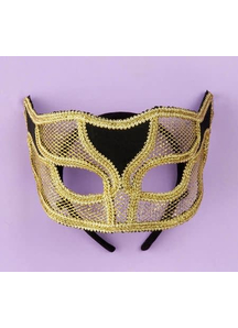Masquerade Ven Mask Netted Gold