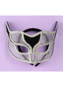 Masquerade Ven Mask Netted Silver