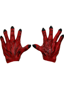 Monster Hands Red Latex For Adults