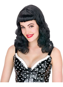 Pin Up Page Black Wig For Women