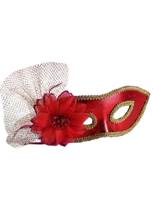 Red Venetian Mask For Masquerade